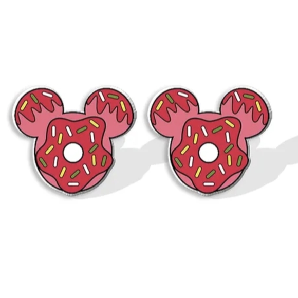 Disney Mickey Mouse Hand painted Tasty Treat Stainless Steel Stud Earrin… - Picture 1 of 4